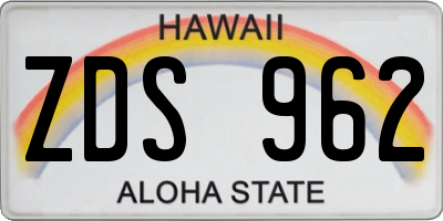 HI license plate ZDS962