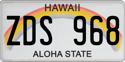HI license plate ZDS968