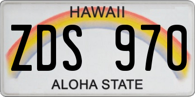 HI license plate ZDS970