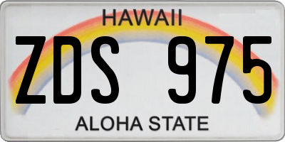 HI license plate ZDS975