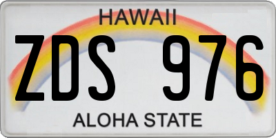 HI license plate ZDS976