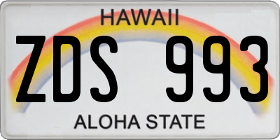 HI license plate ZDS993