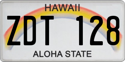 HI license plate ZDT128