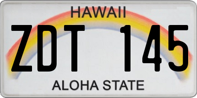 HI license plate ZDT145