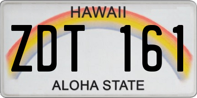 HI license plate ZDT161