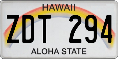 HI license plate ZDT294