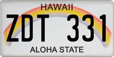 HI license plate ZDT331