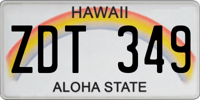 HI license plate ZDT349