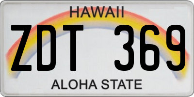 HI license plate ZDT369