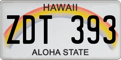 HI license plate ZDT393