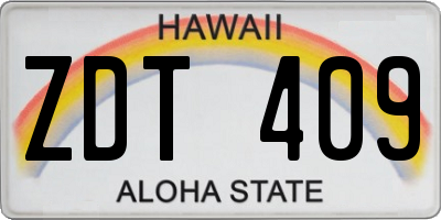 HI license plate ZDT409