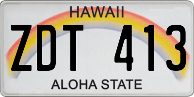 HI license plate ZDT413