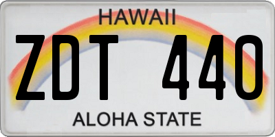HI license plate ZDT440