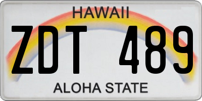 HI license plate ZDT489