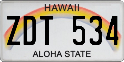HI license plate ZDT534