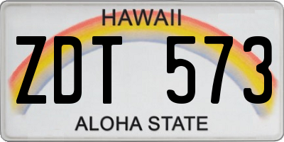 HI license plate ZDT573