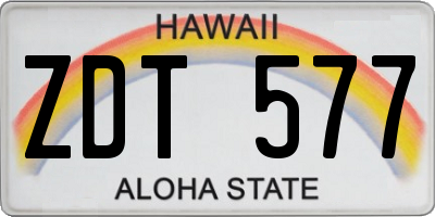 HI license plate ZDT577