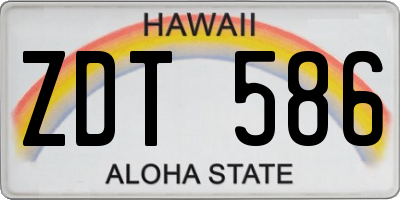 HI license plate ZDT586