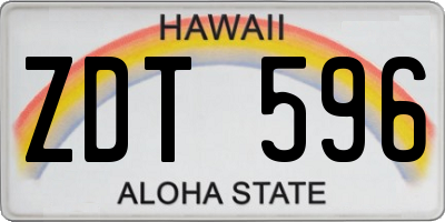 HI license plate ZDT596
