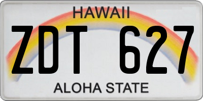 HI license plate ZDT627
