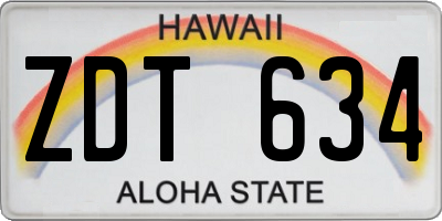 HI license plate ZDT634