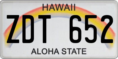 HI license plate ZDT652