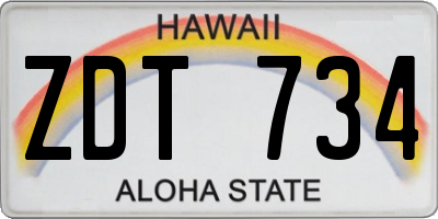 HI license plate ZDT734