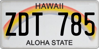 HI license plate ZDT785