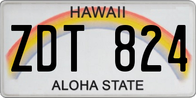 HI license plate ZDT824