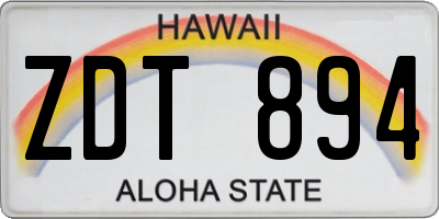 HI license plate ZDT894