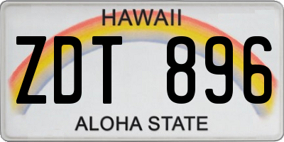 HI license plate ZDT896