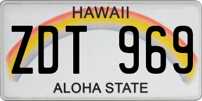 HI license plate ZDT969