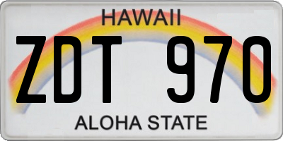 HI license plate ZDT970