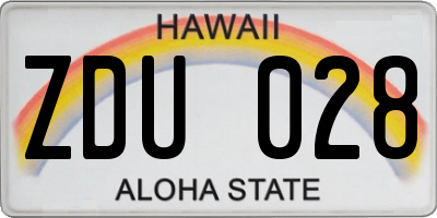 HI license plate ZDU028