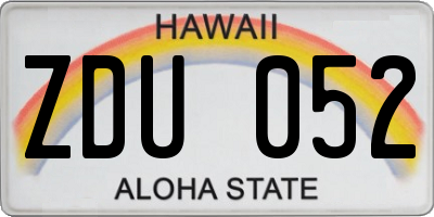 HI license plate ZDU052