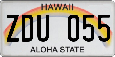 HI license plate ZDU055