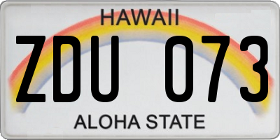 HI license plate ZDU073