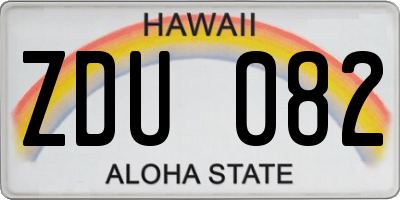 HI license plate ZDU082