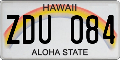 HI license plate ZDU084