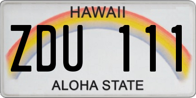 HI license plate ZDU111