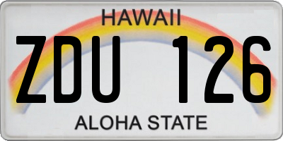 HI license plate ZDU126