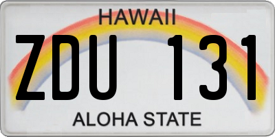 HI license plate ZDU131