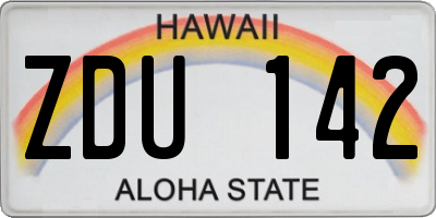 HI license plate ZDU142