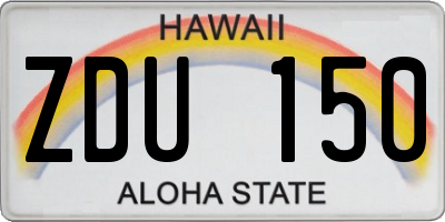 HI license plate ZDU150