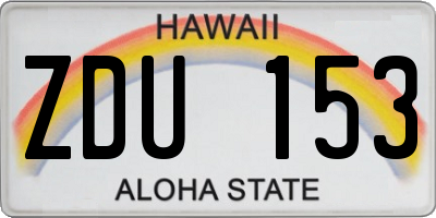 HI license plate ZDU153