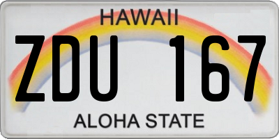 HI license plate ZDU167