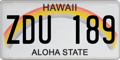 HI license plate ZDU189