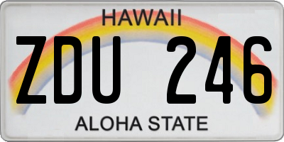 HI license plate ZDU246