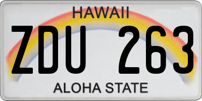 HI license plate ZDU263