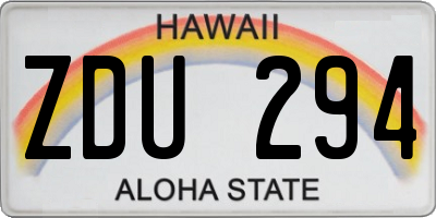 HI license plate ZDU294